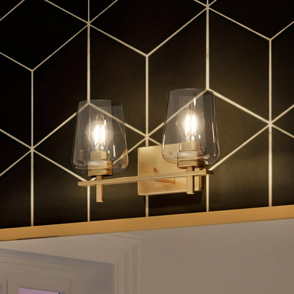 Luxury New Traditional Bath Light, 8.5H x 14.625W, with Contemporary Style, Olde Brass, UHP4205 by Urban Ambiance