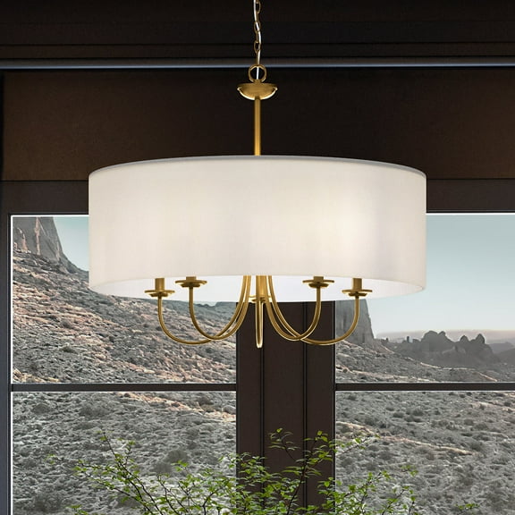 Luxury New Traditional Chandelier, 21.125H x 21.625W, with Transitional Style, Brushed Bronze, UHP4090 by Urban Ambiance
