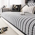 thumbnail image 1 of Luxury Non-slip Sofas Towel Couch Cover Wavy Line Sofa Seat Pad Furniture Protection Covers Chenille Sofa Covers for Living Room (Black,110x180cm 1pcs), 1 of 7