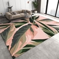 thumbnail image 1 of Luxury Nordic Banana Leaf Area Rug, Abstract Pink Green Tropical Plant Indoor Rugs, Soft Washable Breathable Durable Floor Carpet For Kids Bedroom Living Room Classroom Office Nursery, 1 of 7