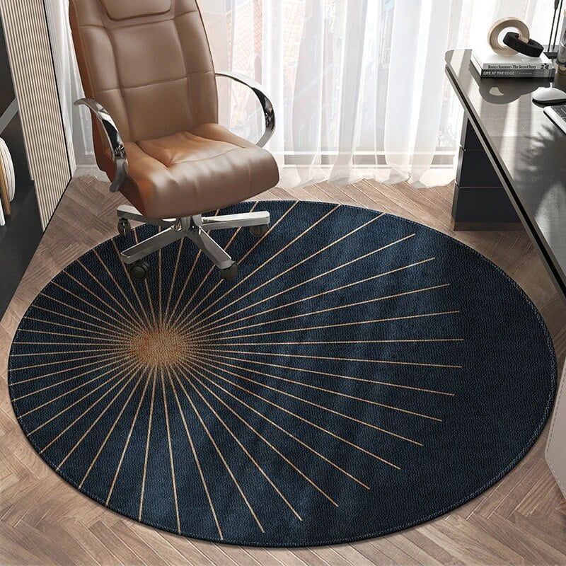 Luxury Nordic Round Rugs Swivel Chair Floor Mat Carpets Living Room