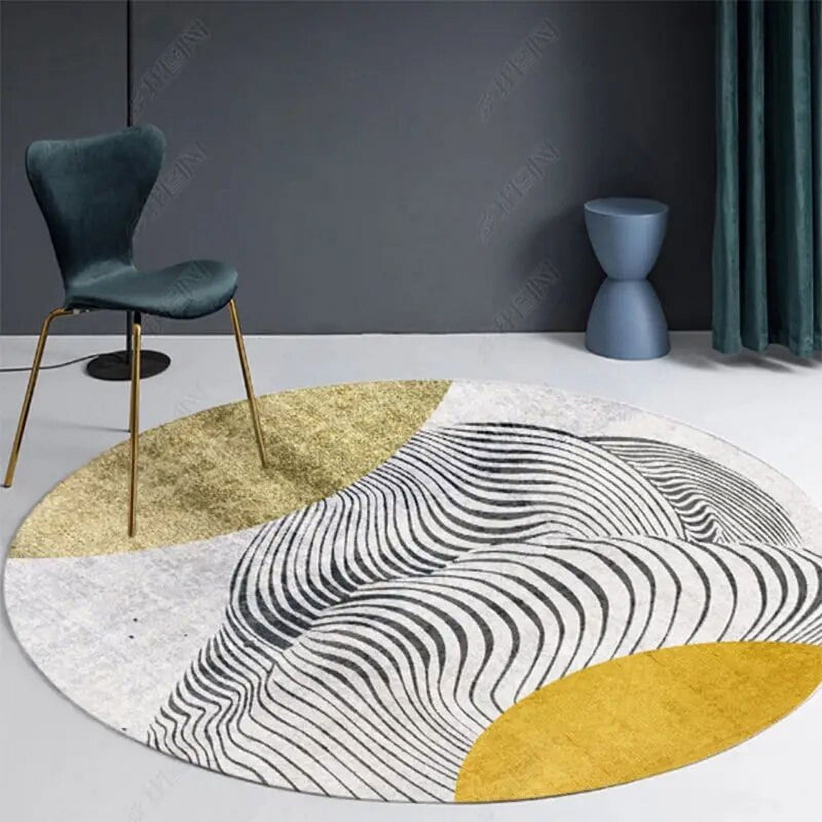 Luxury Nordic Round Rugs Swivel Chair Floor Mat Carpets Living Room ...