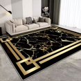thumbnail image 1 of Luxury Nordic Style Living Room ration Carpet Fluffy Soft Black Gold Floor Mat Bedroom Cloakroom Thickened Anti-skid Rug, 1 of 4