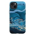 thumbnail image 1 of Luxury Ocean Blue Marble iPhone Case – Abstract Gold Vein Wave Pattern, TPU Protective Cover for iPhone 16 15 14 13 12 11 Pro Max, 1 of 5