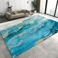 thumbnail image 1 of Luxury Ocean Marble Area Rugs Abstract Blue Gold Liquid Marble Design Entryway Rug Short Pile Non-Slip Soft Washable Indoor Carpet for Living Room Bedroom 3x5ft, 1 of 6
