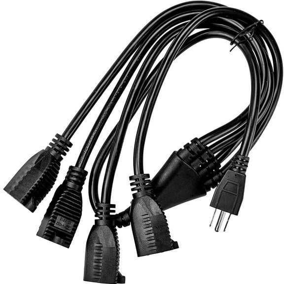 Luxury Office 4 Way Outlet Splitter 3 Prong Split Extension Cord For Home Office 3ft 1 Piece