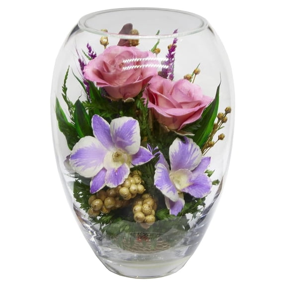 Luxury Orchid Arrangement | Preserved Orchids in Glass Vase | Long-Lasting Flowers for Anniversary, Wedding, or Corporate Gifts