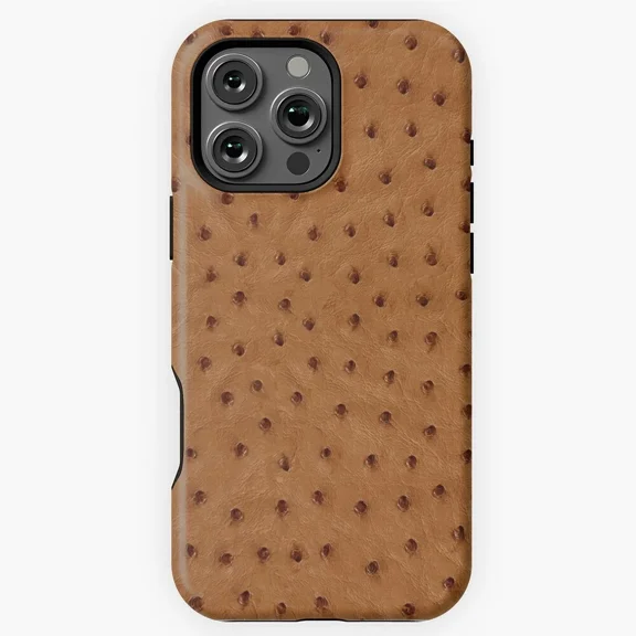 Luxury Ostrich Leather Skin Print Protective Case for iPhone 11 12 13 14 15 16 17 Pro Max