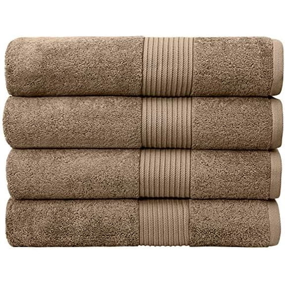 Luxury Oversized Bath Towels | Hotel Quality | Soft & Highly Absorbent |Quick Dry | 650 GSM Bath Sheets| Combed Cotton | Thick & FluffyBathroom Towels | Mocha - 4 Pack