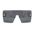 thumbnail image 1 of Luxury Oversized Rectangle Shield Rimless Lion Emblem Sunglasses Gold - Black, 1 of 4