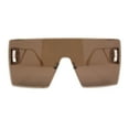 thumbnail image 1 of Luxury Oversized Rectangle Shield Rimless Lion Emblem Sunglasses Gold - Brown, 1 of 4