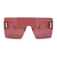 thumbnail image 1 of Luxury Oversized Rectangle Shield Rimless Lion Emblem Sunglasses Gold - Burgundy, 1 of 4