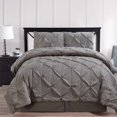 thumbnail image 1 of Luxury Oxford Pinch Pleated Down Alternative Comforter Set With Bed Skirt- Gray - California King, 1 of 4