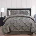 thumbnail image 1 of Luxury Oxford Pinch Pleated Down Alternative Comforter Set With Bed Skirt- Gray - King Size, 1 of 4