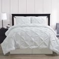 thumbnail image 1 of Luxury Oxford Pinch Pleated Down Alternative Comforter Set With Bed Skirt- White- Queen Size, 1 of 4