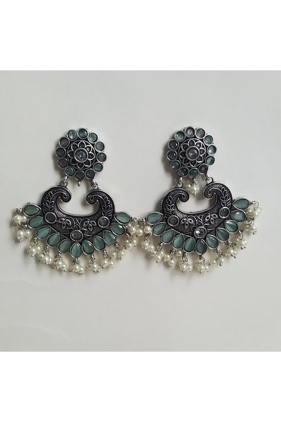 Luxury Oxidised Earrings, Best Christmas Gift for Women, Girlfriend, Mom, Her's - Engagement, Wedding, Anniversary & Party Jewelry