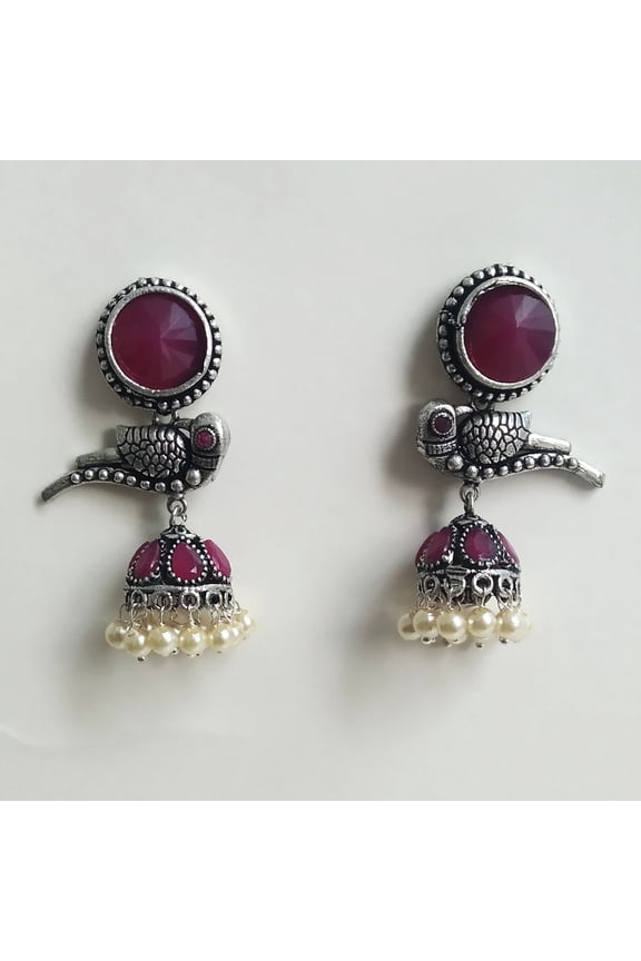 Luxury Oxidised Earrings, Best Christmas Gift for Women, Girlfriend, Mom, Her's - Engagement, Wedding, Anniversary & Party Jewelry