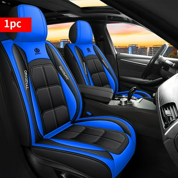 Luxury PU Leather Car Seat Covers | Front Row Protection Pad for Sedans, SUVs & Trucks | Durable Comfortable Red & Black Design | Stylish Vehicle Accessory Fit