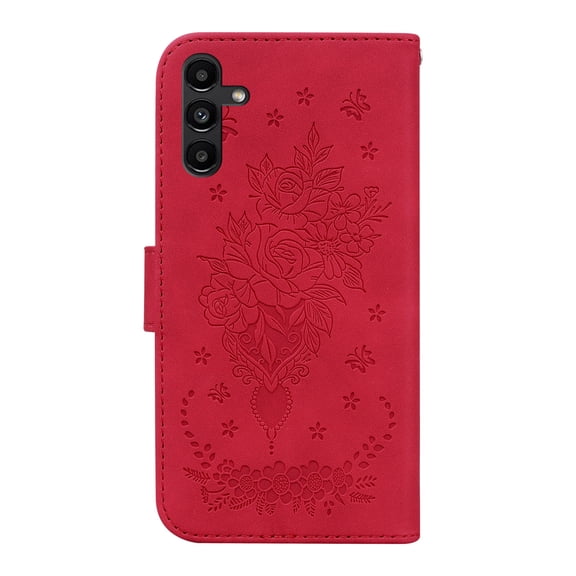 Luxury PU Leather Compatible Case for Samsung Galaxy A13 5G Flip Book Wallet case,Shockproof Embossed Pattern Magnetic Folio Credit Card Holder Cellphone Phone Cover For Samsung Galaxy A13 5G,Red