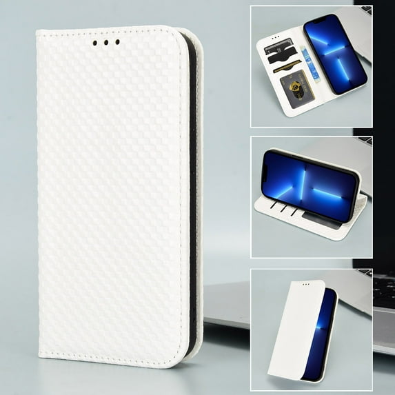 Luxury PU Leather Wallet For Galaxy S23 Plus, Folio Premium Leather Phone Case with Kickstand Card Holder Magnetic Flip Shockproof Protective Cover for For Samsung Galaxy S23 Plus, White