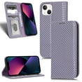 thumbnail image 1 of Luxury PU Leather Wallet For iPhone 13 Mini, Folio Premium Leather Phone Case with Kickstand Card Holder Magnetic Flip Shockproof Protective Cover for iPhone 13 Mini 5.4 inch, Purple, 1 of 7