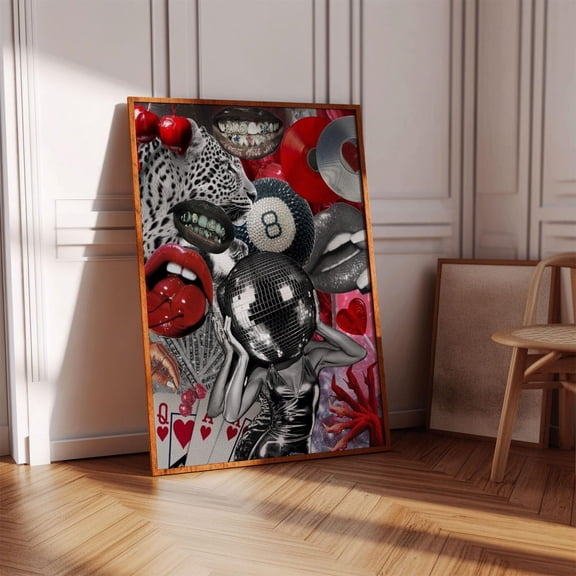 Luxury Party Girl Poster Leo.Pard Poster Disco Ball Art Music Wall Art Fashion Girl Trendy Poster UNFRAMED PAPER POSTER, Home Decor, Vintage Gift, Living Room Dercor