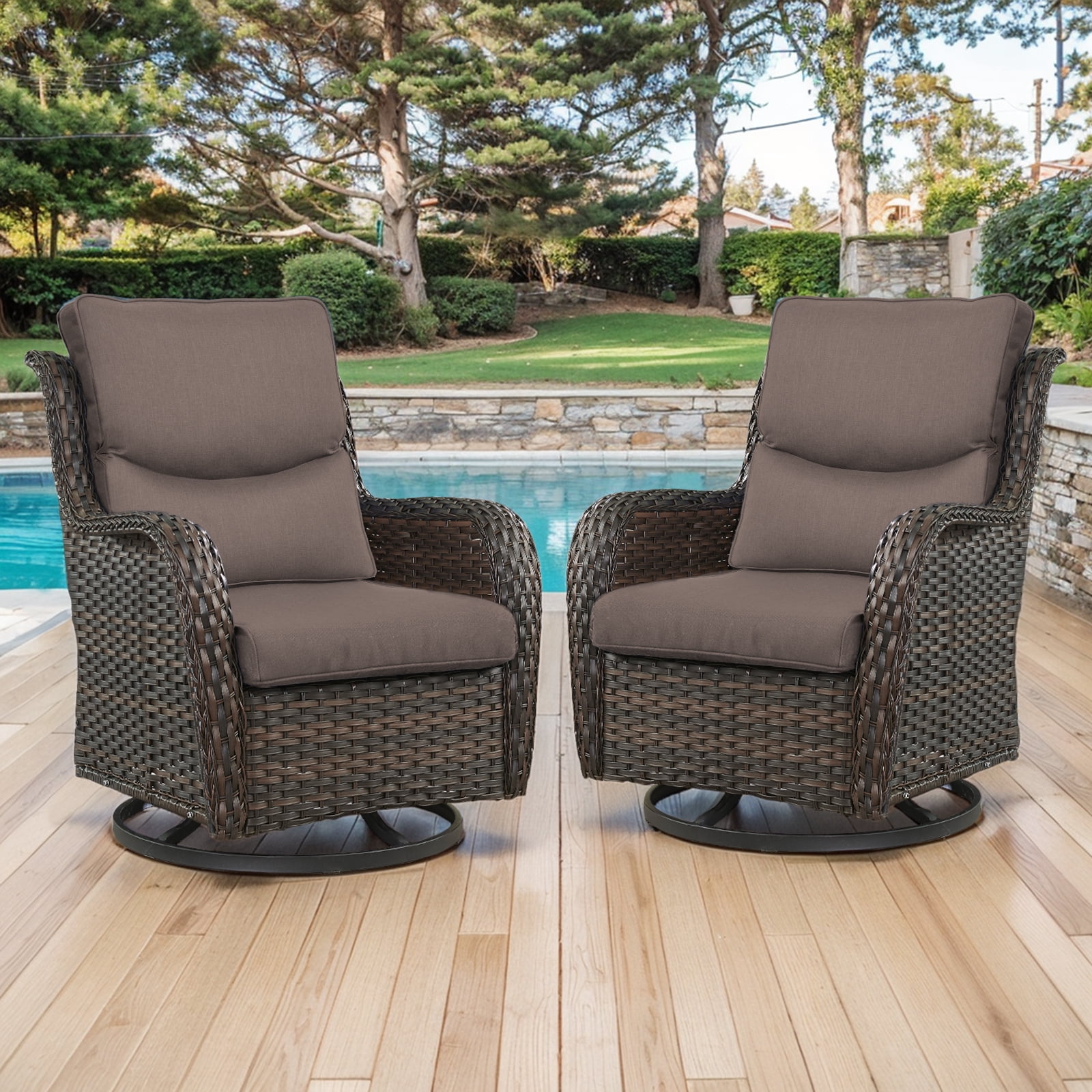 Outside Swivel Rattan Rocker Bellefurn Luxury Patio Swivel Rocker Chairs Wicker Rocking Chair ...