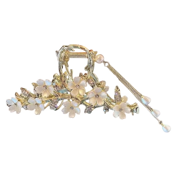 Luxury Pearl-Embellished Hair with Floral Design for Updos, Half Styles & Special Occasions