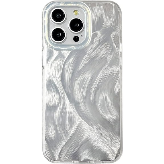 Luxury Pearl White Glitter Phone Case Compatible with iPhone 12 Pro Max Aesthetic Cover Mother-of-Pearl Sparkle Shiny Slim Protective Girls Women 12promax 6.7" Cases(Case ONLY)