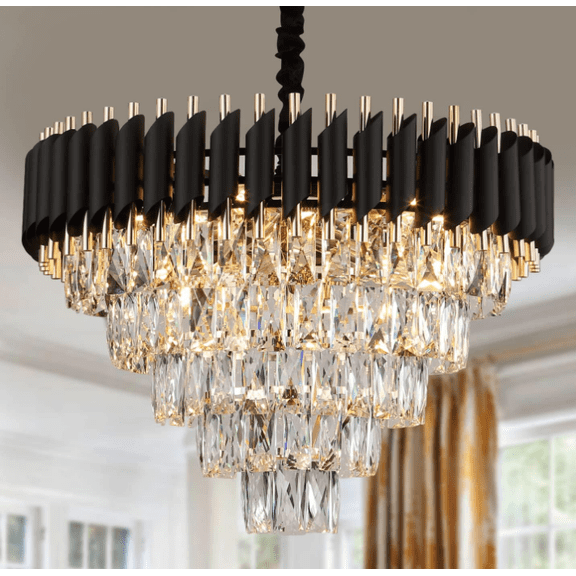Luxury Pendant Lights Crystal Aluminum Chandelier E12 Lamp Holder Indoor Lighting for Home Dining Room Kitchen Coffee Shop Decor