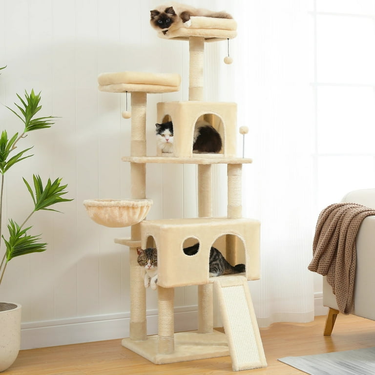 Luxury Pet Cat Tree House Condo Furniture Multi Layer Cat Tower with Ladder Natural Sisal Scratching Post Climbing Jumping Toy Walmart