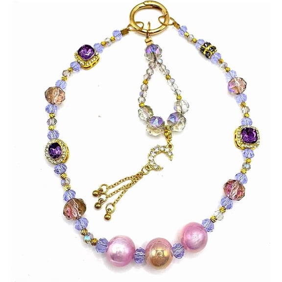Luxury Phone Charm - Handmade Crystal Beaded Dangle Strap,Elegant Color Design,Handmade Decor for Women Accessories Keychain Bag Pendant Gift