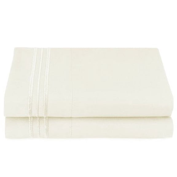 Luxury Pillow Case Set Off White Color Ultra Soft Pillowcase Set of 2 Standard Or Queen Size