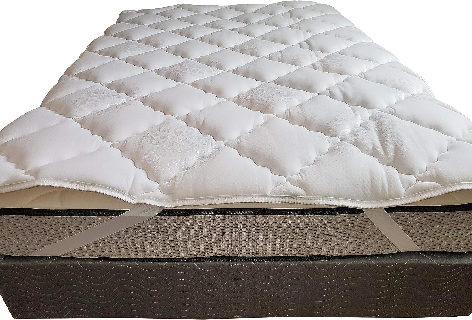 Luxury Pillow Top Mattress Pad Thick 2" Mattress Topper Bed Toppers