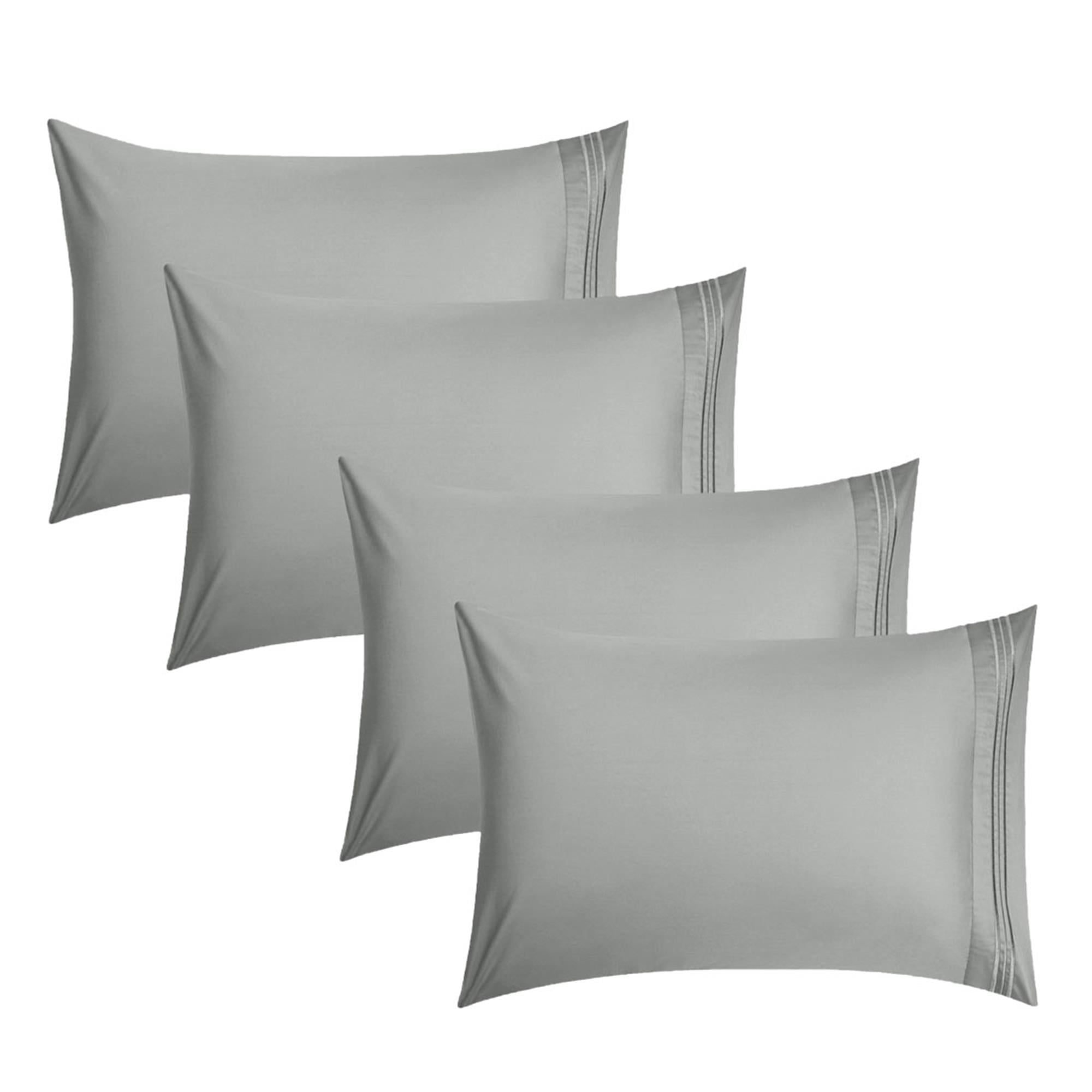 Luxury Pillowcase Set Of 4 - Super Soft Hotel Quality - Gray King
