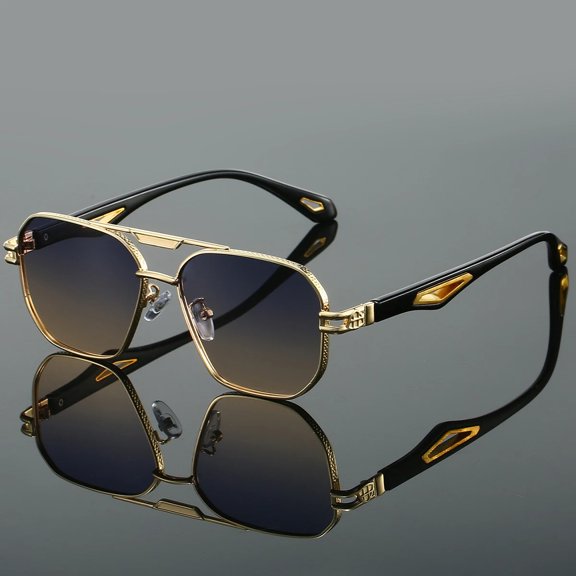 Luxury Pilot Men's Sunglasses UV Protection Gradient Lens Durable Metal Frame Comfort Fit Outdoor Driving and Everyday Wear