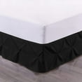 thumbnail image 1 of Luxury Pinch Pleated Bed Skirt 100% Egyptian Cotton 800 Thread Count 1-Piece Pintuck Bed Skirt 18" Inch Drop Length - California King Size (72" x 84") Inch, Black Solid, 1 of 6