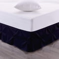 thumbnail image 1 of Luxury Pinch Pleated Bed Skirt 100% Egyptian Cotton 800 Thread Count 1-Piece Pintuck Bed Skirt 15" Inch Drop Length - Twin Size (39" x 75") Inch, Navy Blue Solid, 1 of 6