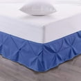 thumbnail image 1 of Luxury Pinch Pleated Bed Skirt 100% Egyptian Cotton 800 Thread Count 1-Piece Pintuck Bed Skirt 18" Inch Drop Length - California King Size (72" x 84") Inch, Medium Blue Solid, 1 of 6