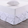 thumbnail image 1 of Luxury Pinch Pleated Bed Skirt 100% Egyptian Cotton 800 Thread Count 1-Piece Pintuck Bed Skirt 18" Inch Drop Length - Twin Size (39" x 75") Inch, White Solid, 1 of 6
