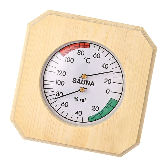 Luxury Pine Sauna Thermometers Hygrometer with Option Sauna Temperature Gauges Perfect for Hotels