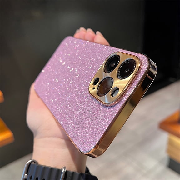 Luxury Plating Bling Glitter Rhinestones Gem Diamond Phone Case For iPhone 17 16 15 Pro Max Camera Protection Cover