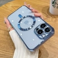 thumbnail image 1 of Luxury Plating For Magsafe Magnetic Phone Cases For iPhone 14 13 12 11 15 Pro Max Plus Wireless Charge Case Clear Silicone Cover, 1 of 6