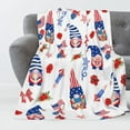 thumbnail image 1 of Luxury Plush 4th of July Patriotic Blanket Stars Gnome Flower Independence Day Throw Blanket for Couch,Lightweight Soft and Warm Throws Blankets for Sofa Bed Living Room in Spring 50"x40", 1 of 6