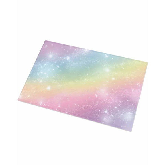 Luxury Plush Bathroom Rugs Mat, Abstract Rainbow Soft Shaggy Bath Carpet, Fantasy Ombre Moden Art Non-Slip Floor Mat for Kitchen, Bedroom, 24"x35"