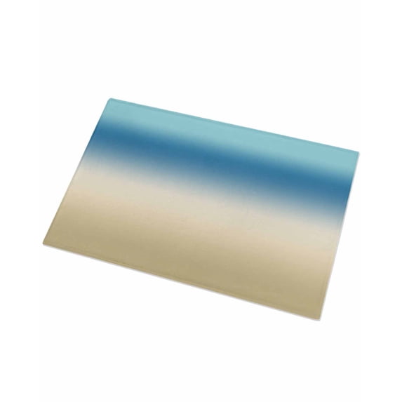 Luxury Plush Bathroom Rugs Mat, Blue Beige Ombre Soft Shaggy Bath Carpet, Modern Gradient Abstract Art Non-Slip Floor Mat for Kitchen, Bedroom, 16"x24"