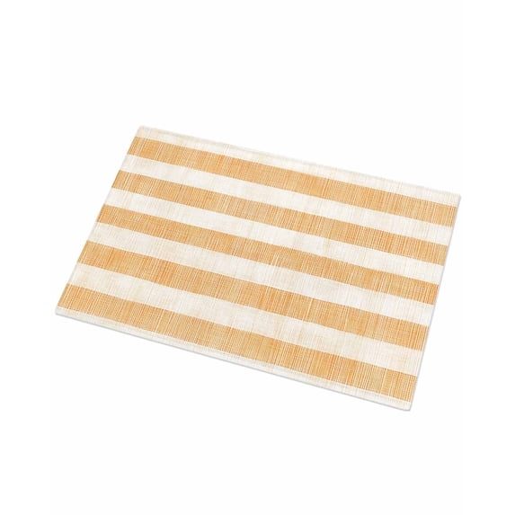 Luxury Plush Bathroom Rugs Mat, Burnt Orange Striped Soft Shaggy Bath Carpet, Farmhouse Vintage Stripes Non-Slip Floor Mat for Kitchen, Bedroom, 18"x30"