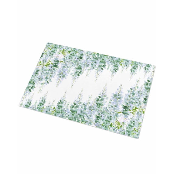 Luxury Plush Bathroom Rugs Mat, Sage Green Wisteria Soft Shaggy Bath Carpet, Sprinng Summer Pastoral Botanical Non-Slip Floor Mat for Kitchen, Bedroom, 16"x24"