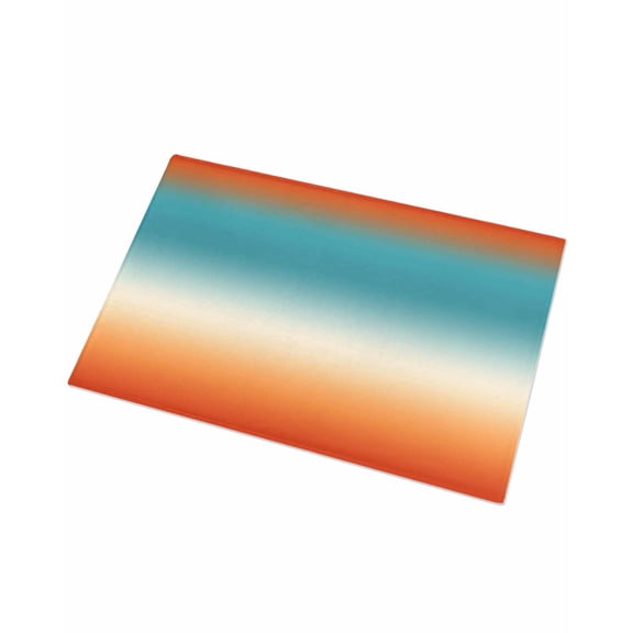 Luxury Plush Bathroom Rugs Mat, Teal Burnt Orange Ombre Soft Shaggy Bath Carpet, Contemporary Gradient Abstract Art Non-Slip Floor Mat for Kitchen, Bedroom, 16"x24"