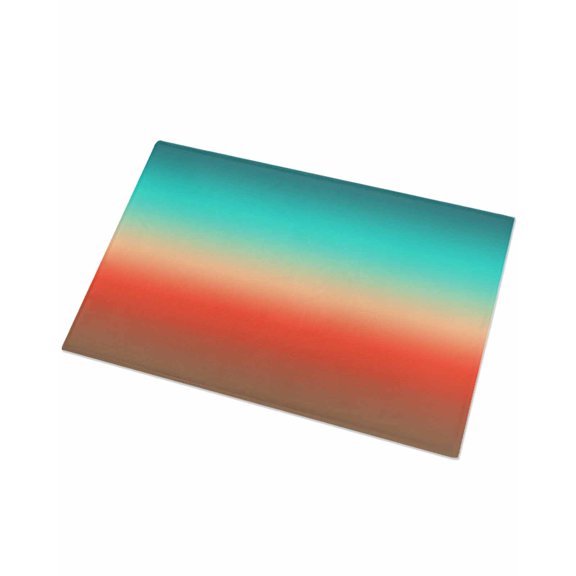 Luxury Plush Bathroom Rugs Mat, Teal Red Brown Ombre Soft Shaggy Bath Carpet, Contemporary Gradient Abstract Non-Slip Floor Mat for Kitchen, Bedroom, 16"x24"